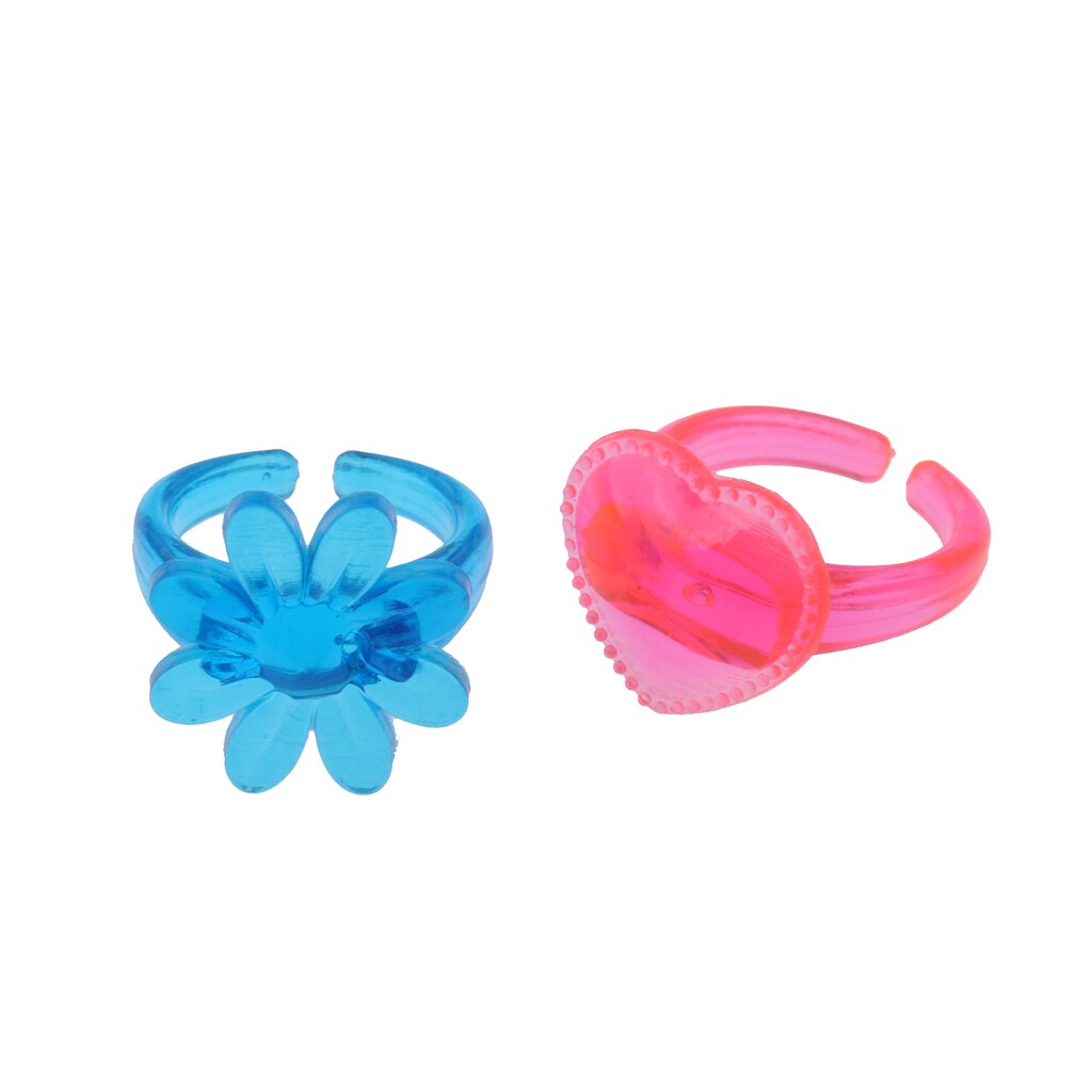 12 stuks plastic ringen in gemengde kleuren voor een bedankje voor een feestje, als vulling voor een kinderfeestje