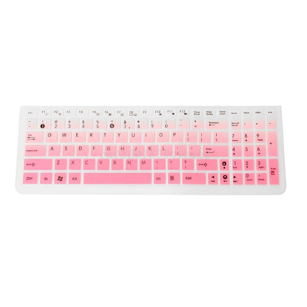Waterproof Silicone Keyboard Protector Skin Cover Keypad Film Skin Protection dust proof film for Asus K50 Laptop Accessory: Gradient Pink