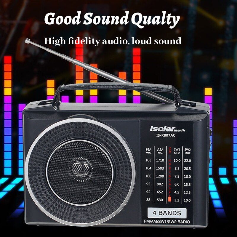Multi-Band Radio Bluetooth Audio Weersverwachting Draagbare Retro Fm/Am/SW1/SW2 Radio Ontvanger Luidspreker multiband Radio
