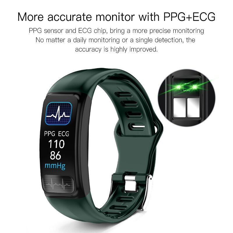 P12 ecg ppg pulseira inteligente monitor de oxigênio freqüência cardíaca pressão arterial cinto inteligente ip67 à prova dip67 água chamada lembrete esportes banda