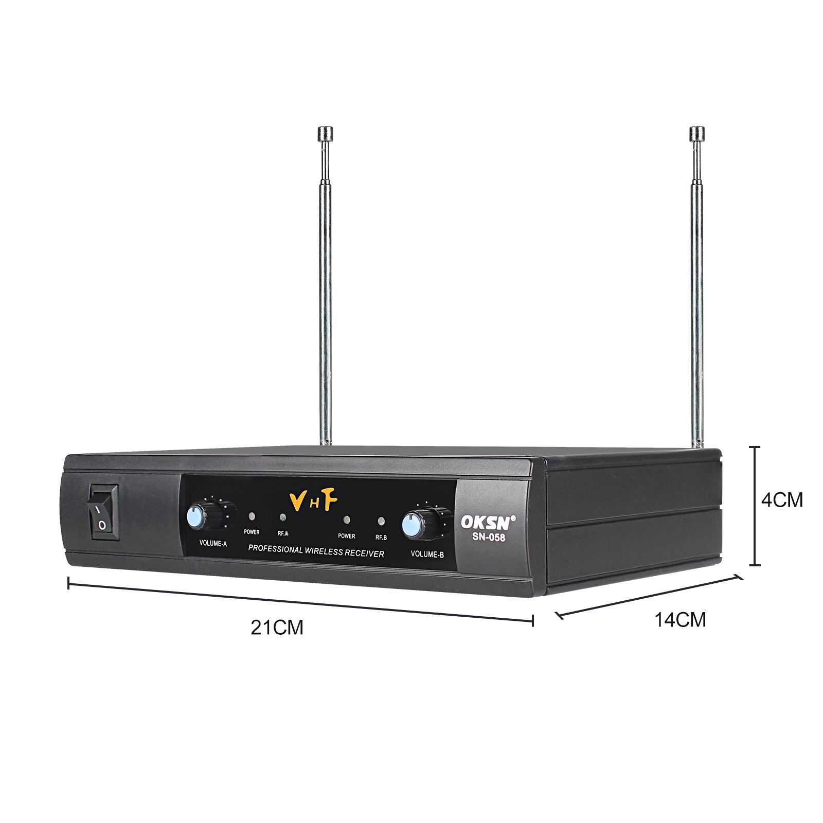 2 Channels VHF Wireless Microphone Dynamic Mic Karaoke system1/4&#39;&#39; Output for Church Party Show