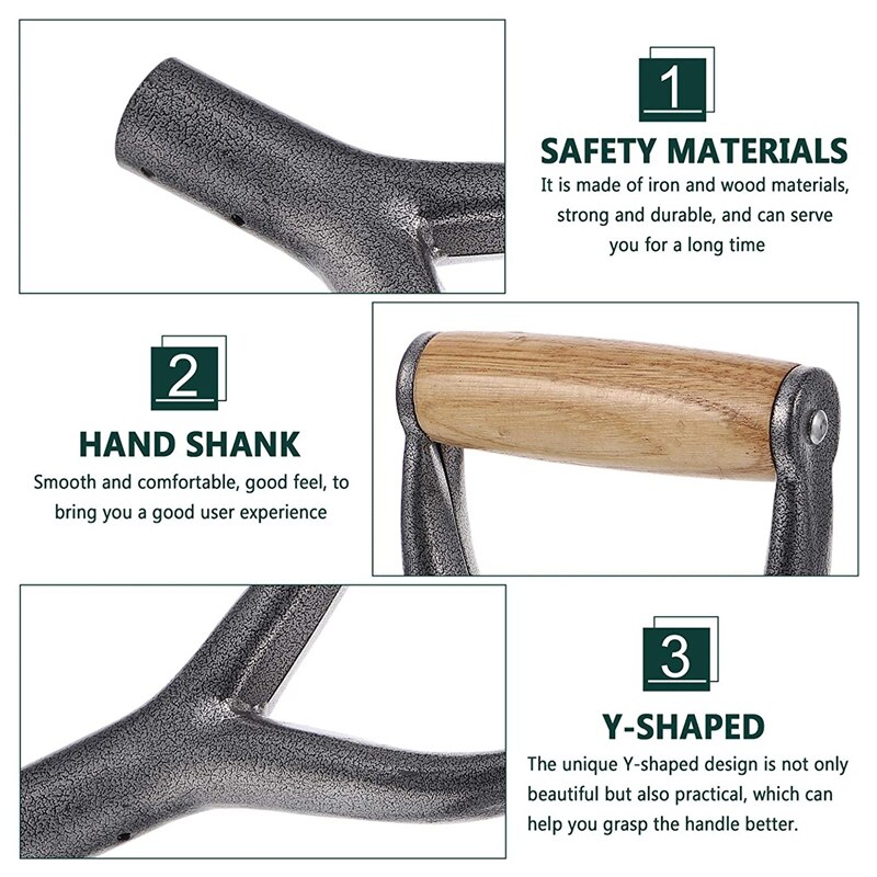 Snow Shovel Grip Handle Replacement Parts Y- Shaped Garden Shovel Handle Fork Shovel Digging Raking Tools