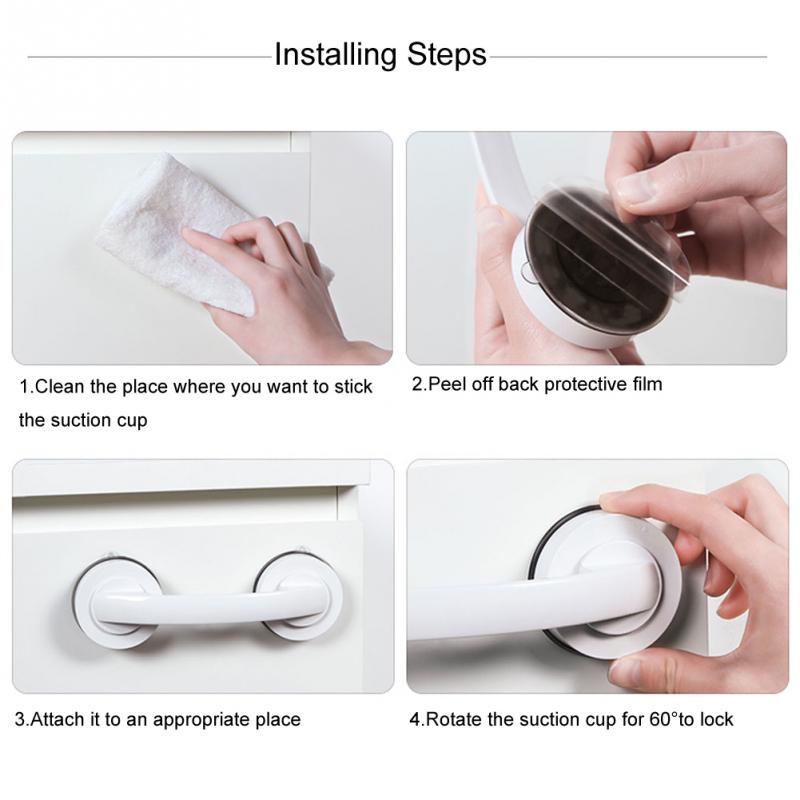 Bathroom Anti Slip Removable Handle Shower Room Armrest Refrigerator Handles With Super Strong Suction Cup More Safety