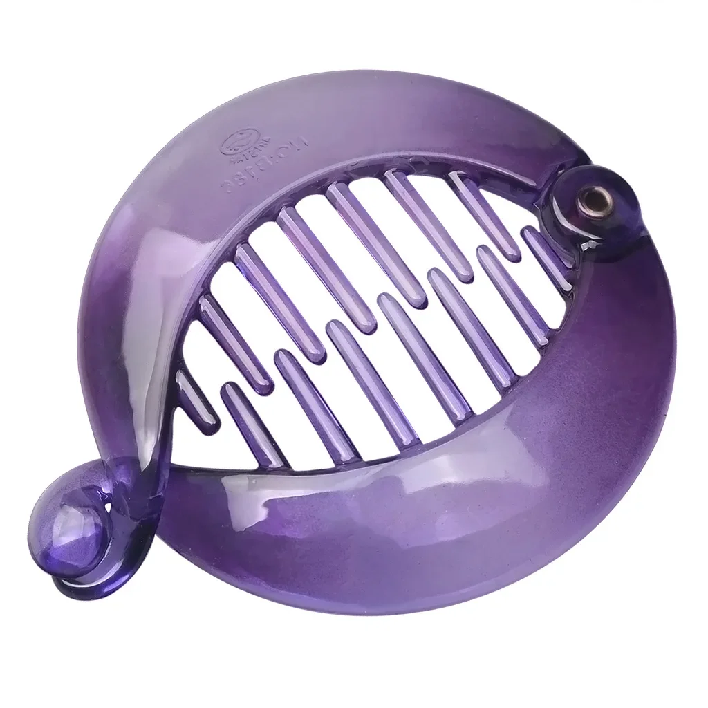 Pinza para el pelo de cola de caballo de forma redonda pequeña, Clip de plátano para mujeres y niñas, soporte para cola de caballo negro y marrón, accesorios para peinados profesionales: Marfíl