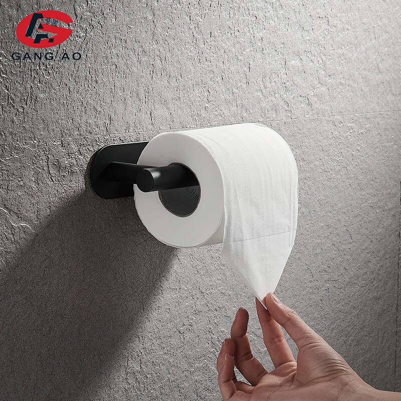 Bathroom Hardware Set Black Robe Hook Towel Rail Bar Rack Bar Shelf Tissue Paper Holder Toothbrush Holder Bathroom Accessories