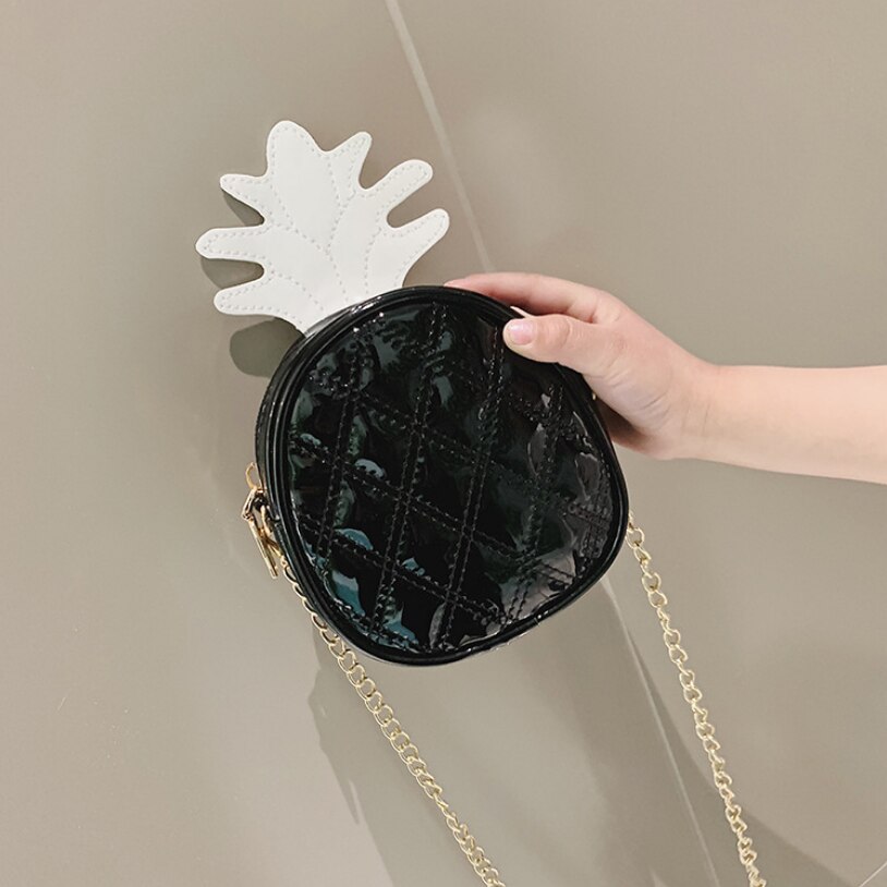 bolsos de hombro con forma de piña para niñas y bebés: Black