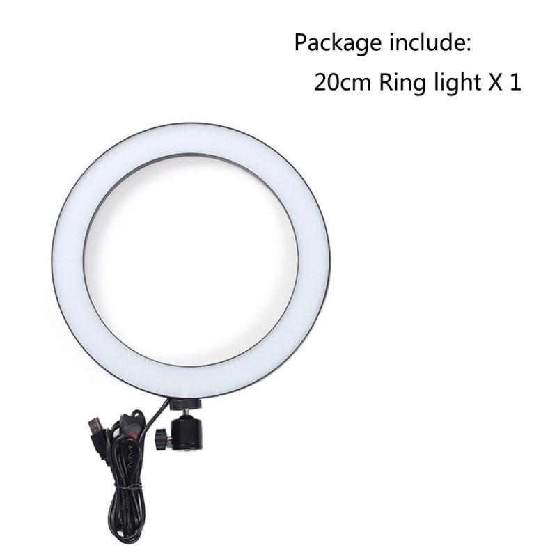 10.2 polegada/8 polegada anel de luz com suporte rovtop led câmera selfie luz anel para iphone tripé suporte do telefone para a fotografia de vídeo: 20CM ring light