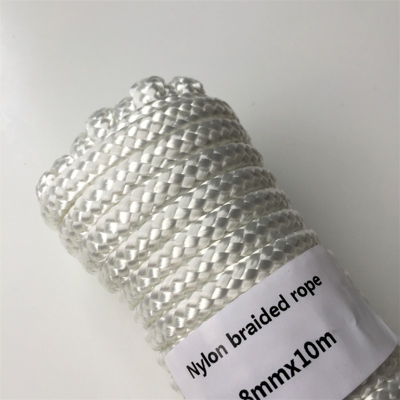 Corde en polypropylène tressée blanche, 8mm x 10m, corde pour bateau, pour vêtements de Camping, voile