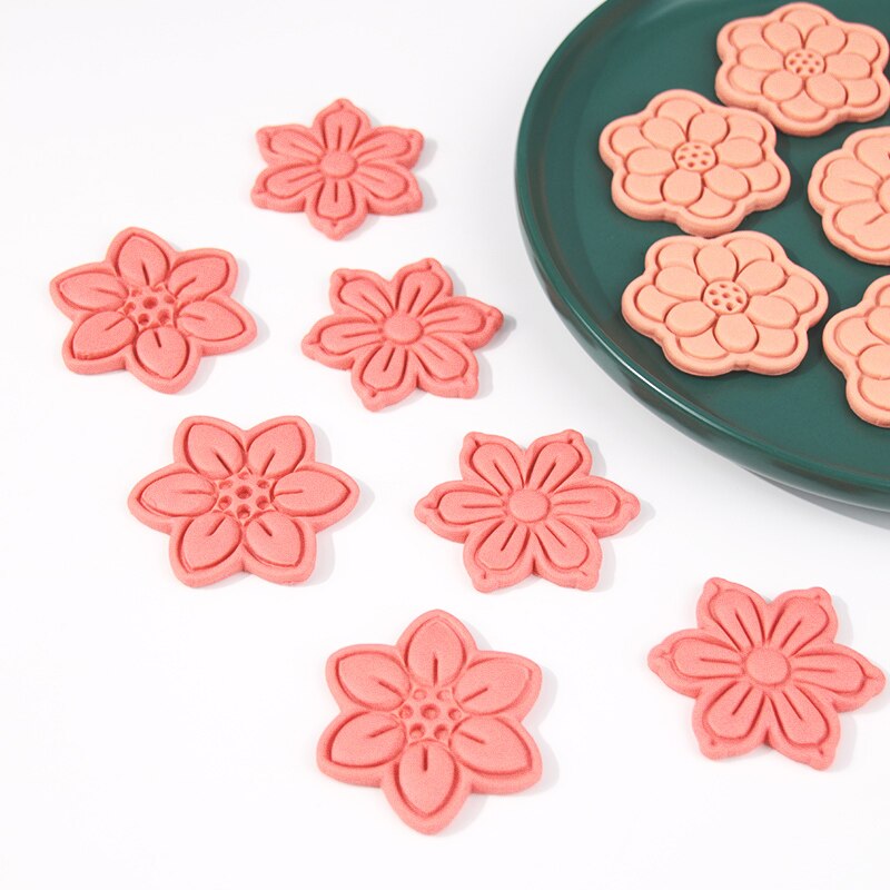 5 Style Flower Cookie Cutter Mold Floral Fondant Cookie Cutter Mold Cookie Decoration Tools Plastic Biscuit Baking Mold