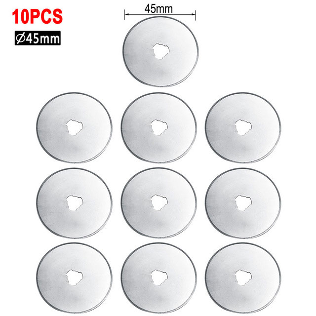 45mm rotačná rezačka náhradné čepele vhodné pre olfa dafa fiskars rotačná rezačka tkanina papier kruhový rezací ploter na rezanie remeselnej kože: 10 ks 45mm čepeľ