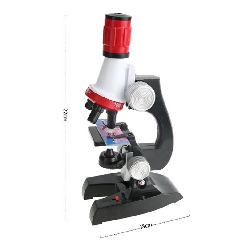 Kit de microscopio 1200X para niños y 12 Uds. De diapositivas de muestras biológicas preparadas, instrumentos de laboratorio, juguetes educativos de ciencia, para niños