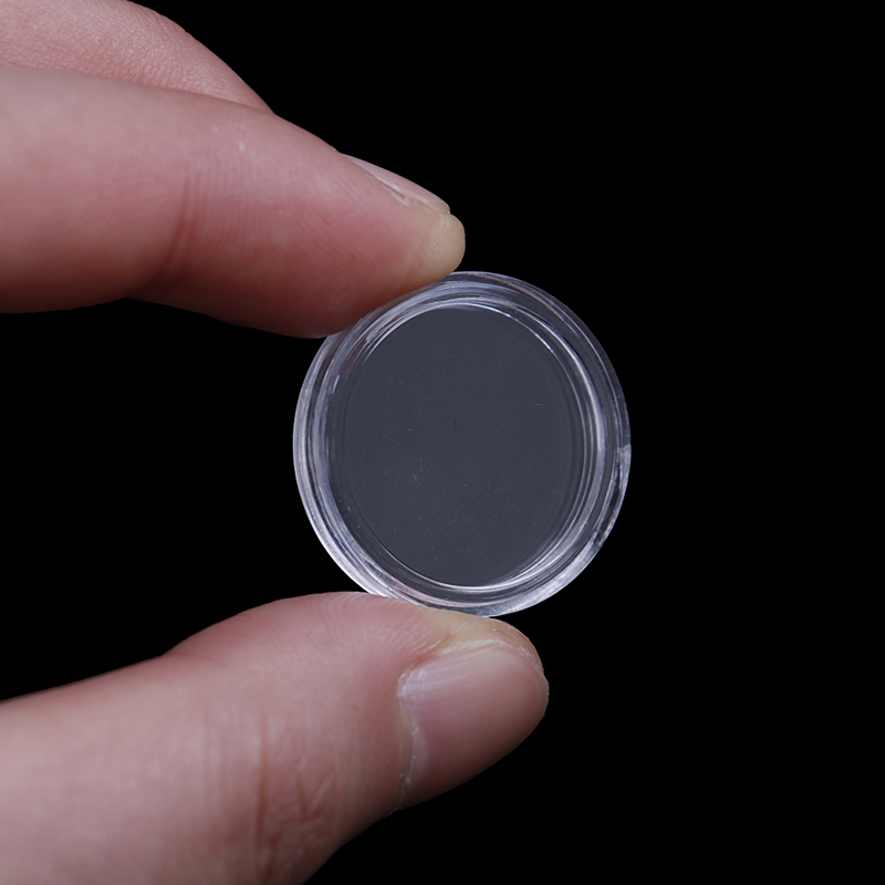 10 stk lille runde gennemsigtige plastmøntkapsler etui 20mm 100%  mærke