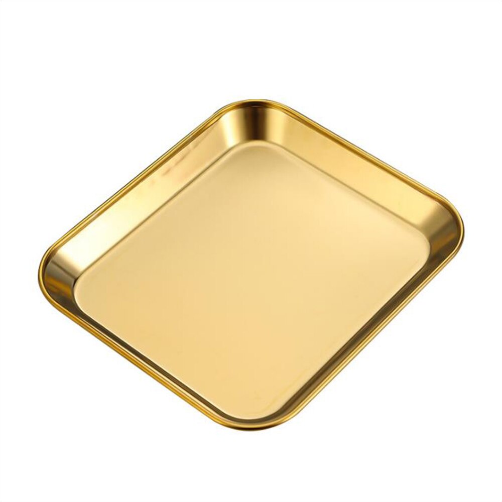 1Pcs 304 Stainless Steel Snack Cold Plate Kindergarten Snack Plate Barbecue Plate Nordic Flat Base Fruit Plate