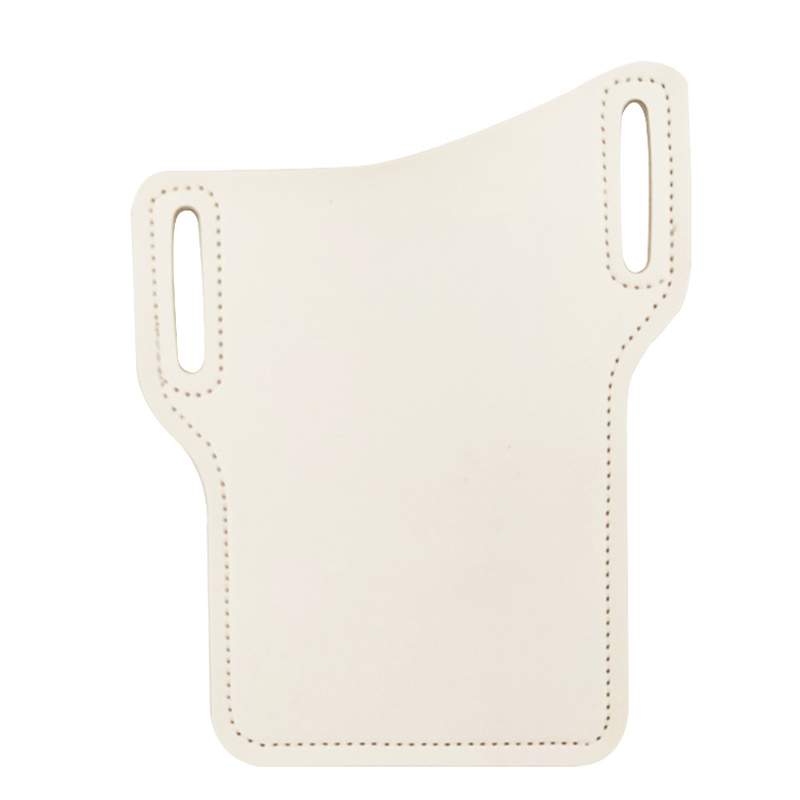 Funda de protección de para teléfono móvil, funda resistente, hecha a mano, de cuero, cinturón de cintura, funda para teléfono móvil 133x167MM: Lvory White