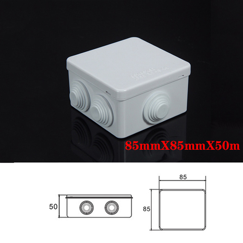 Abs Plastic IP65 Waterdichte Junction Box Diy Outdoor Elektrische Aansluiting Doos Kabel Tak Doos 200x100x70mm: 85X85X50mm