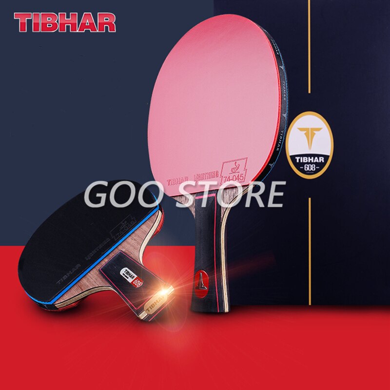 TIBHAR – raquette de Tennis de Table professionnelle, raquette de Ping-Pong avec sac, 608