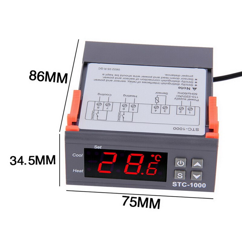 Digital Temperature Controller Thermostat Thermoregulator Incubator LED 10A Heating Cooling STC-1000 STC 1000 12V 24V 220V