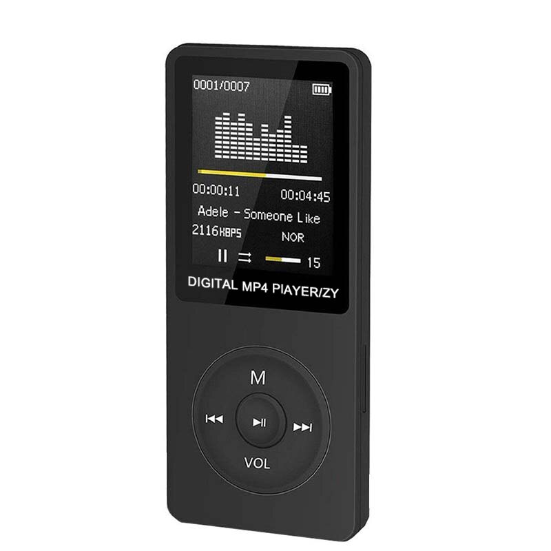 100%  originele engelse versie ultradunne  mp3 -speler met 8gb opslag 1.8 inch scherm kan 80h originele ruizu  x02 spelen: Zwart