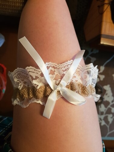 Natural Burlap Lace Wedding Garter With Bowknot Bridal Garter Casamento Wedding Decor Handmade Bowknot Garters