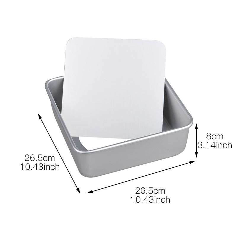 6/8/10 Inch Bakplaat Geanodiseerd Aluminium Vierkante Cake Pan Met Verwijderbare Bodem Anti-aanbak Mousse Chiffon Gereedschap