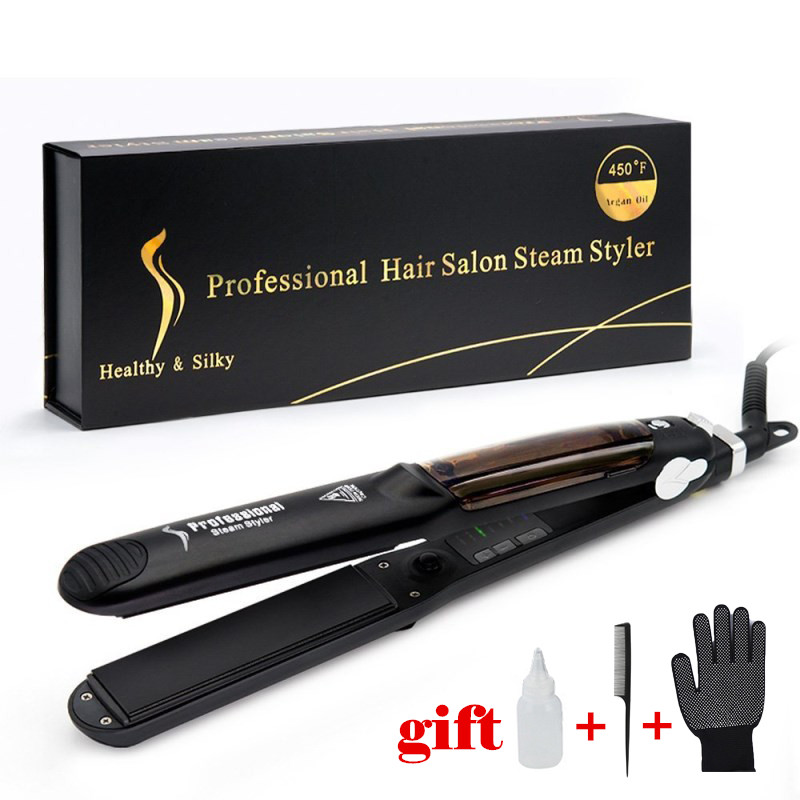 Steam Hair Straightener Fast Heating Hair Flat Iron Vapor Ceramic