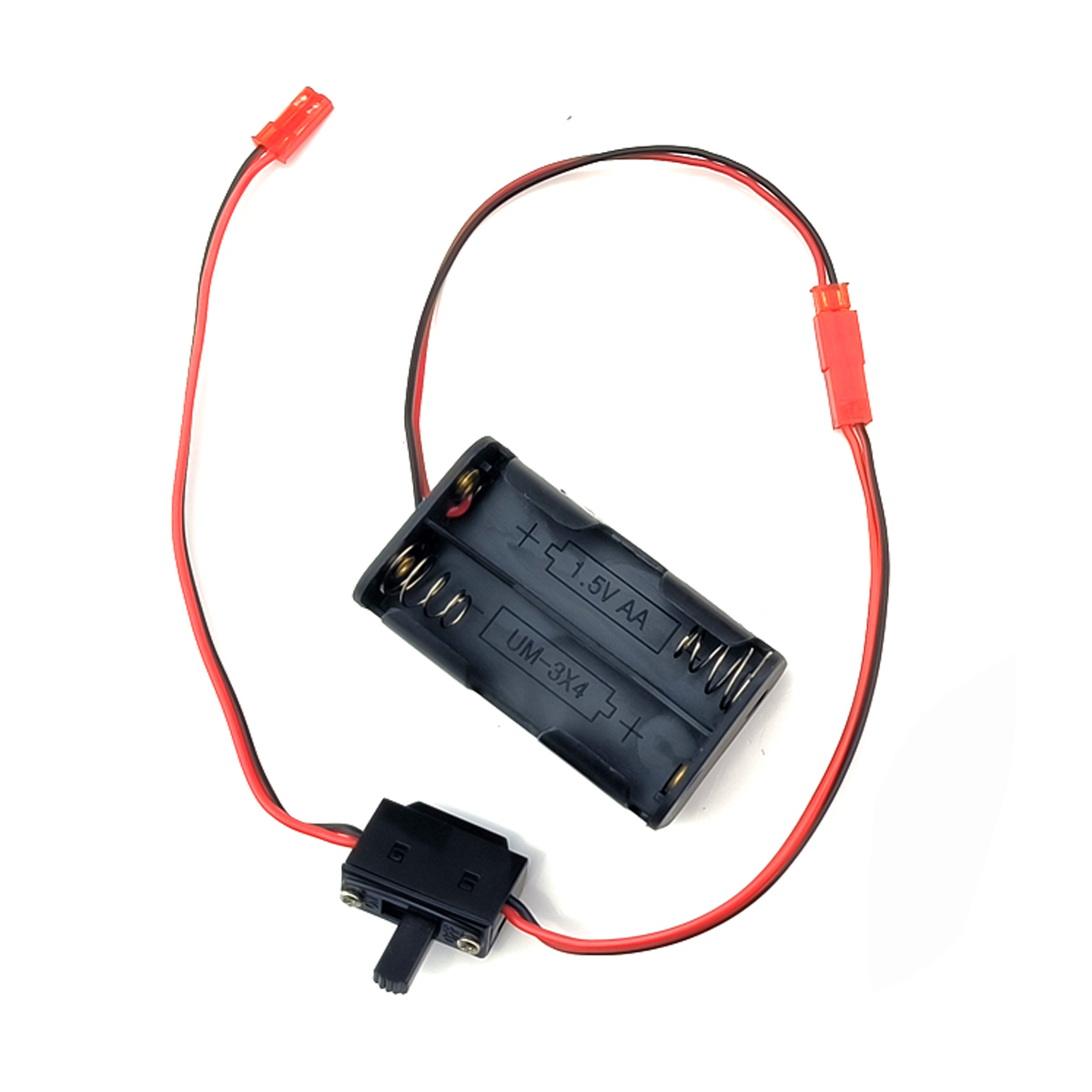 Interruptor receptor RC JR JST 6V luz de encendido/apagado caja de batería Nitro Power para RC coche barco: Transparente
