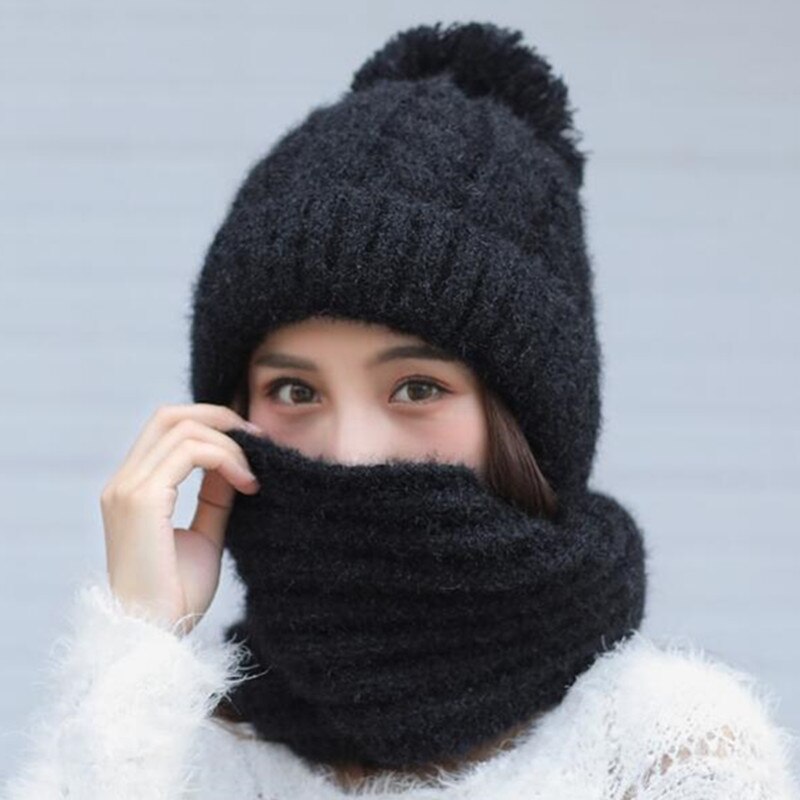 Vrouwen Hoeden Herfst Winter Modemerk Hoeden Sjaal Breien Tweedelige Vrouwen Gorros Casual Cap Sjaal Chapeu Feminino Bonet