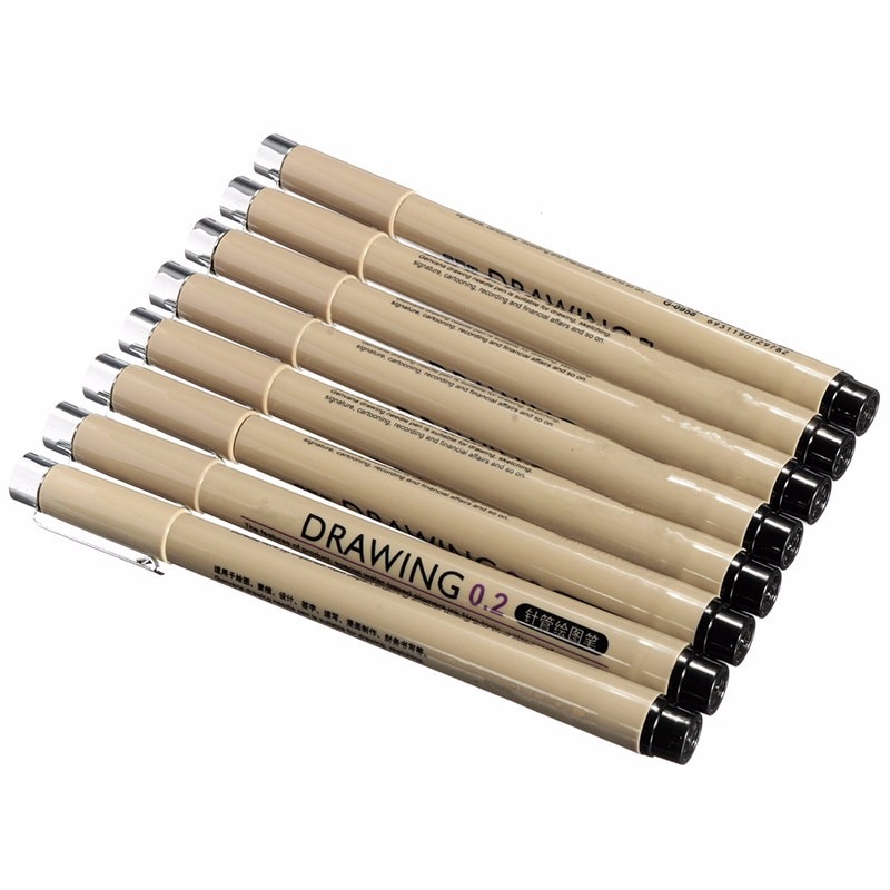 1 PC The Best Black Technical Graphic Fine Line Drawing Pen Sketch Ink Marker Pens 0.05-0.8mm For Hook Line Painting Pen