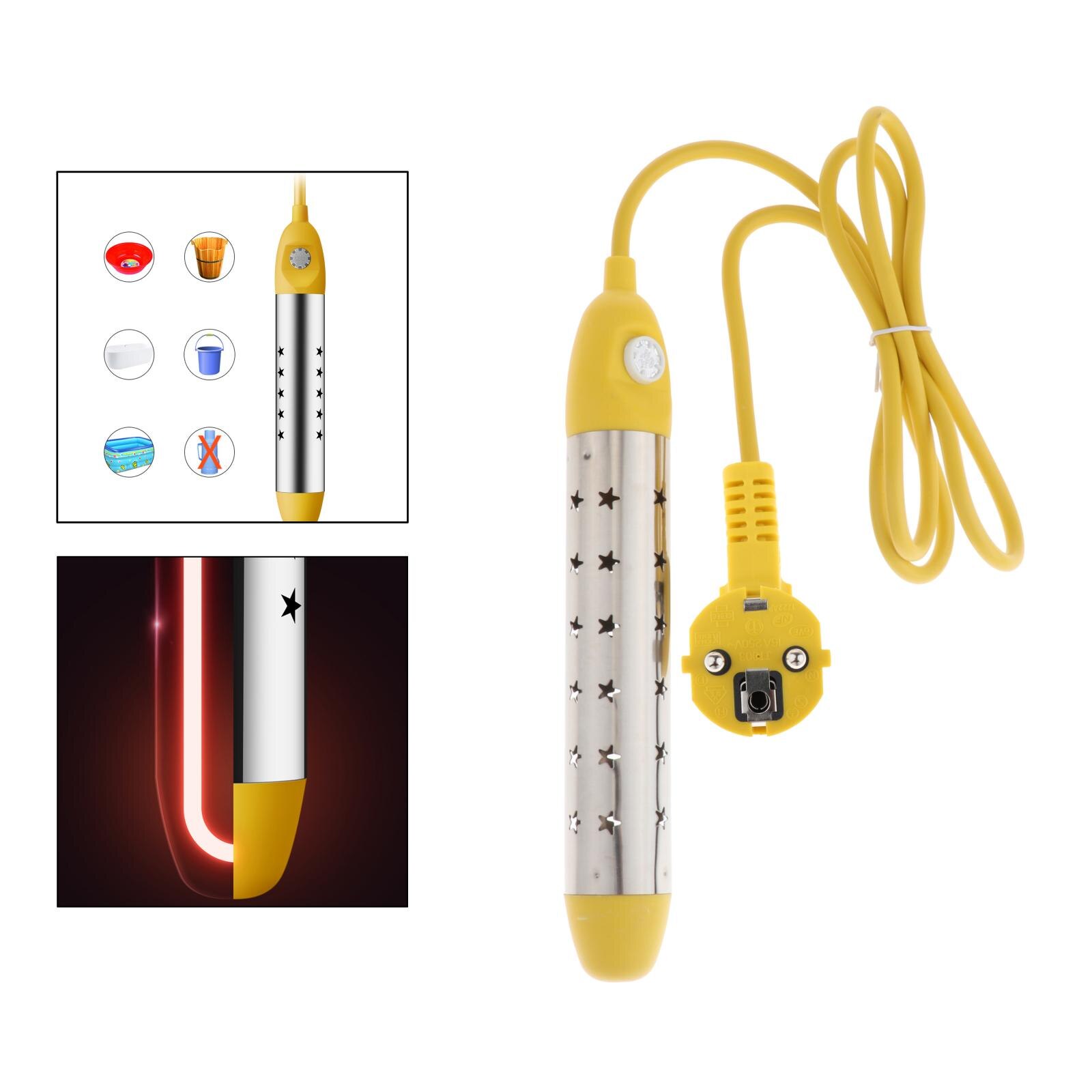 Immersion Heater, Submersible Bucket Water Heater with Stainless Steel Guard, Pond Pool Heaters Water trough bucket heater: EU 2000W