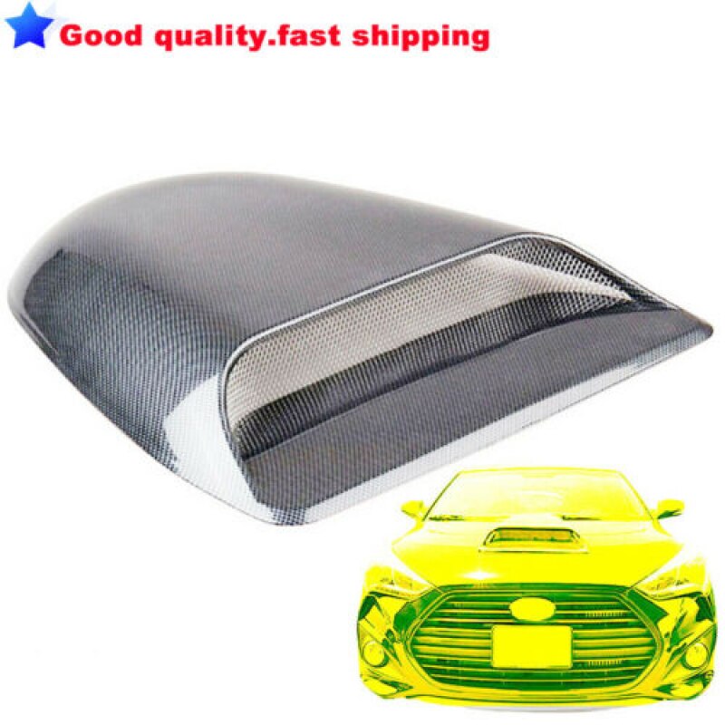 Universal Carbon Fiber Air Flow Intake Hood Scoop Vent Bonnet Cov U75 10.8 Inch