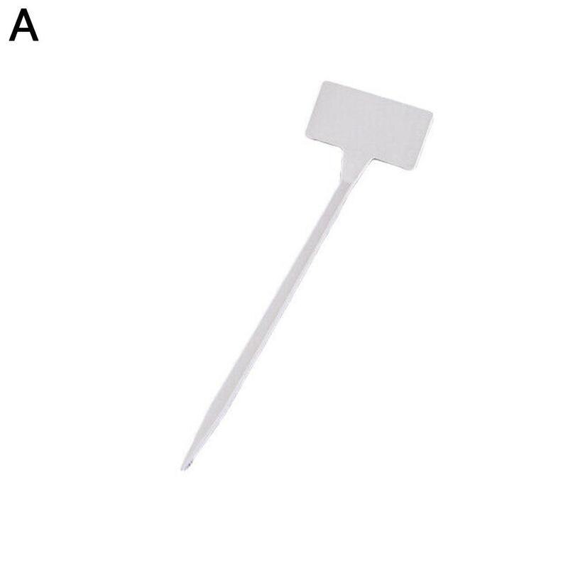 10 Pcs 30 Cm T-Type Plastic Kwekerij Plant Label Tuinieren Plant Classificatie Sorteren Teken Ticket Bloem Dikke tag Mark: White