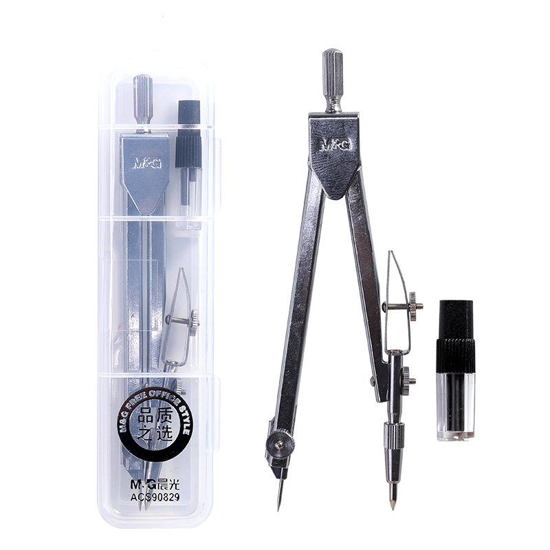 M&amp;G Stainless Compass Multifunctional Metal Drafting Drawing Math Geometry Circles Tool Durable School Stationery Supplies: 90829 1 set