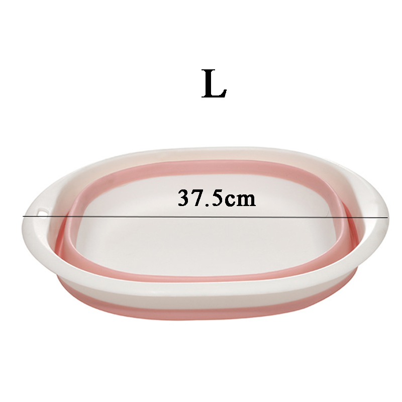 Portable Folding Basin Dirty Clothes Storage Underwear Cleaning Kitchen Sink Washing Basin Laundry Tub Baignoire pliable massage: Pink L