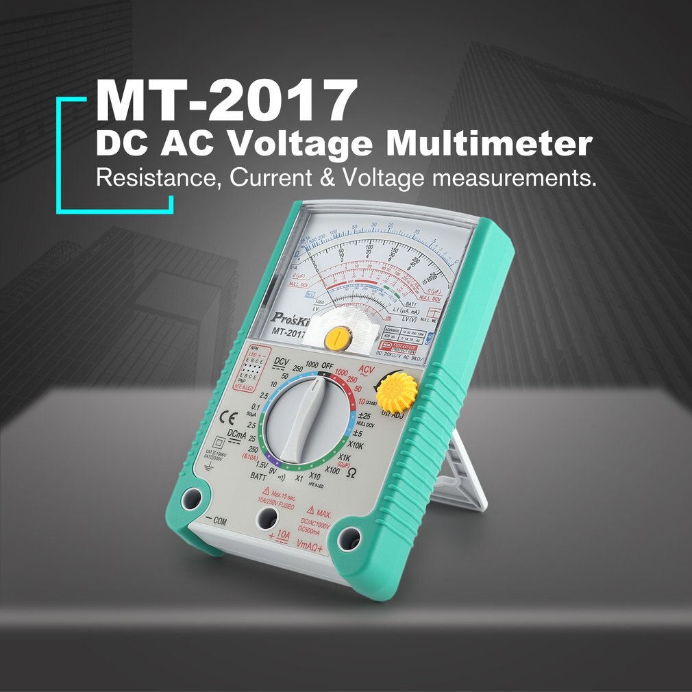 Proskit MT AC/DC Analog Graph Pointer Multimeter Ammeter Resistance Capacitance Diode Volt Amp Ohm Hfe LED Meter Electrical