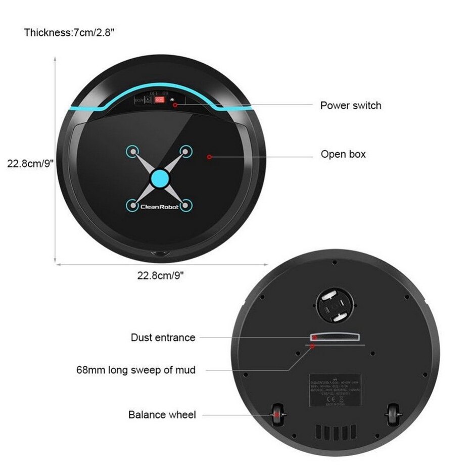 Robot Vacuum Cleaner Automatic vaccum cleaner for Home Powerful Suction Sweep and Wet Mopping Dirt Dust Hair Floor Cleaning