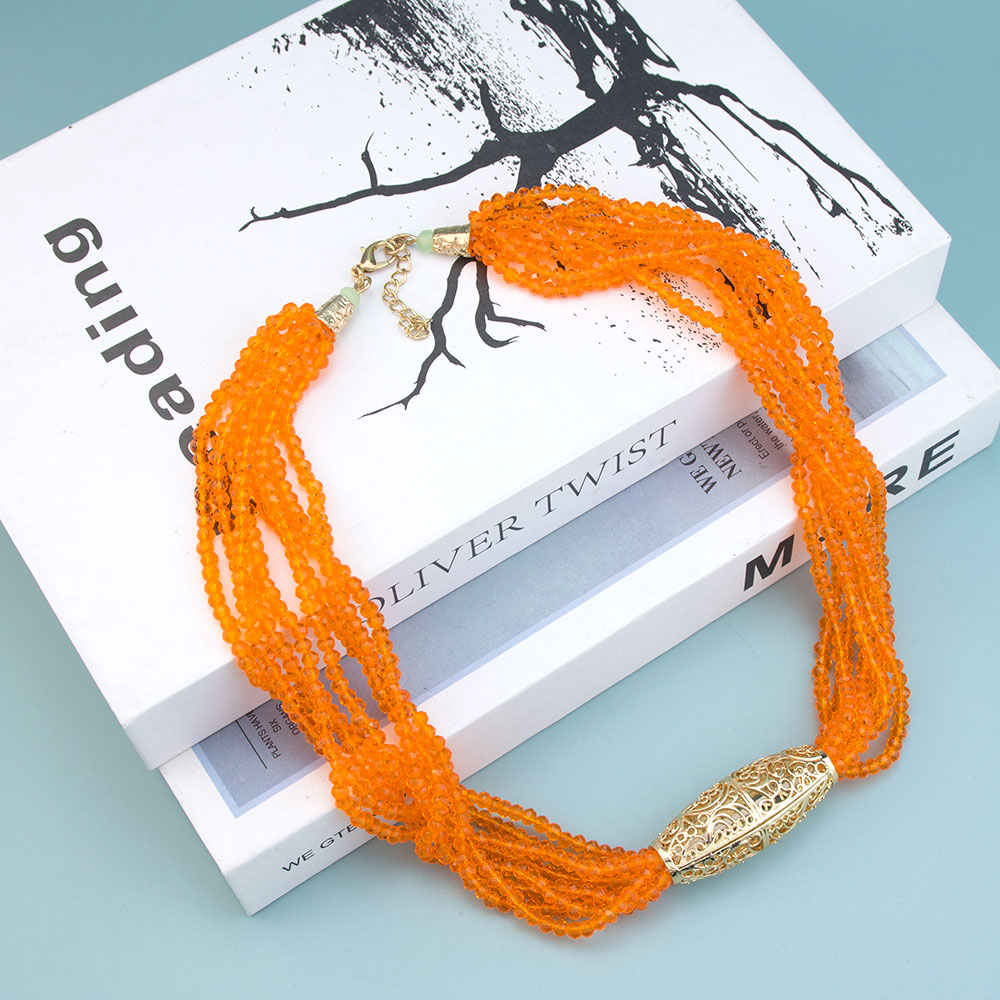 Sunspicems arabischer brautschmuck, kristallperlen-choker-halskette für damen, hochzeitsschmuck, goldfarben, marokkanisches design