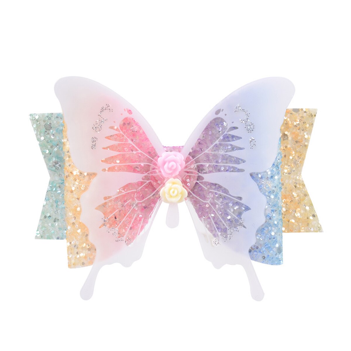 Małe dziewczynki błyszcząca ozdoba robić włosów łuki świecący robić włosów w kształcie motyla Barrettes zaciski krokodylkowe upominki na przyjęcie urodzinowe: 1