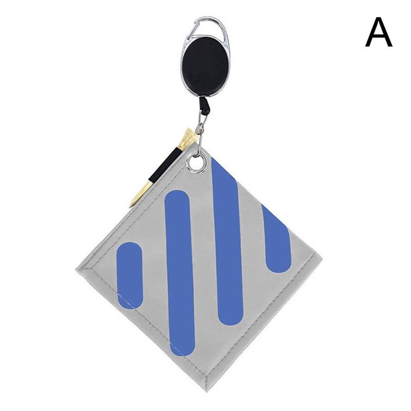 Mode Streep Golf Bal Schoonmaken Handdoek Vierkante Vorm Waterdichte Dubbelzijdig Fleece Pu Materiaal Reinigen Golfbal Club Handdoek: Light Grey