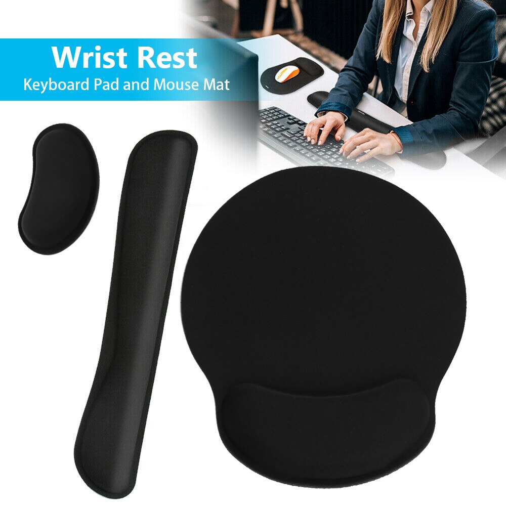 1Set Game Mouse Mat Memory Sponge Keyboard Ergonomic Wrist Rest Pads Anti Slip Hand Support Office Supplies Computer Laptop Acce