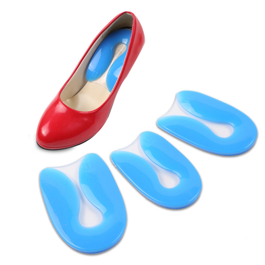 Soft Shoe Inserts Silicone Gel U-Shape Plantar Fasciitis Heel Protector Heel Spur Cushion Pad Men and Women Insole Foot pain