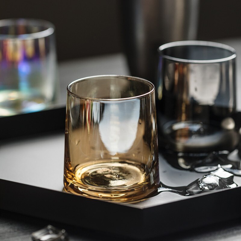 Colored Glass Home Ins Wind Glass Transparent Water Glass Whiskey Glass Drinking Milk Glass Glass Tea Cup Coffee Mugs Beer Glass