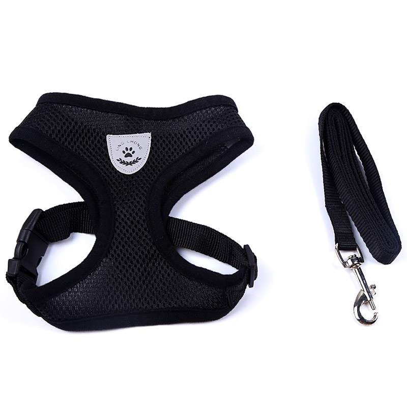 Conjunto de arnés y correa transpirable para perros y gatos pequeños, malla de nailon de aire, accesorios de ropa para cachorros, chaleco, red para Chihuahua