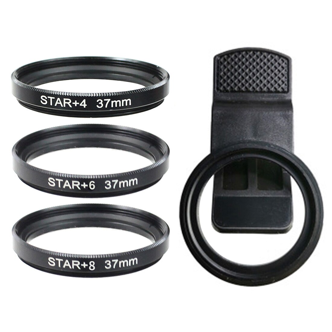 1x Smartphone Camera Lens Filter Set 37Mm Clip 15X 20X Groothoek Macro Nd Uv Ster Lijn Cpl Optische glas Voor Mobiele Mobiele Telefoon: Large Hole Set A