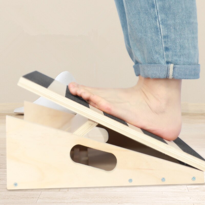Tabla de estiramiento inclinada de madera , tabla de inclinación ajustable, ensanchador de tobillo de pantorrilla antideslizante con mango lateral