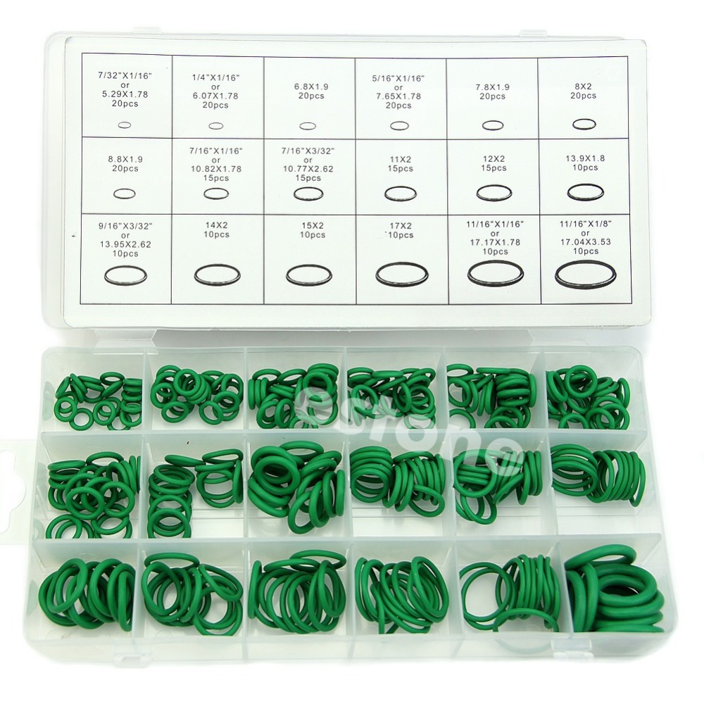 270 Pcs 18 Sizes Kit Air Conditioning HNBR O Rings Car Auto Vehicle Repair