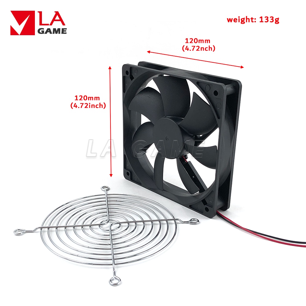 120x120 12V Plastic Cooling Fans With 7 Leaves and grill Arcade Game Machine Parts computer case CPU cooling fan