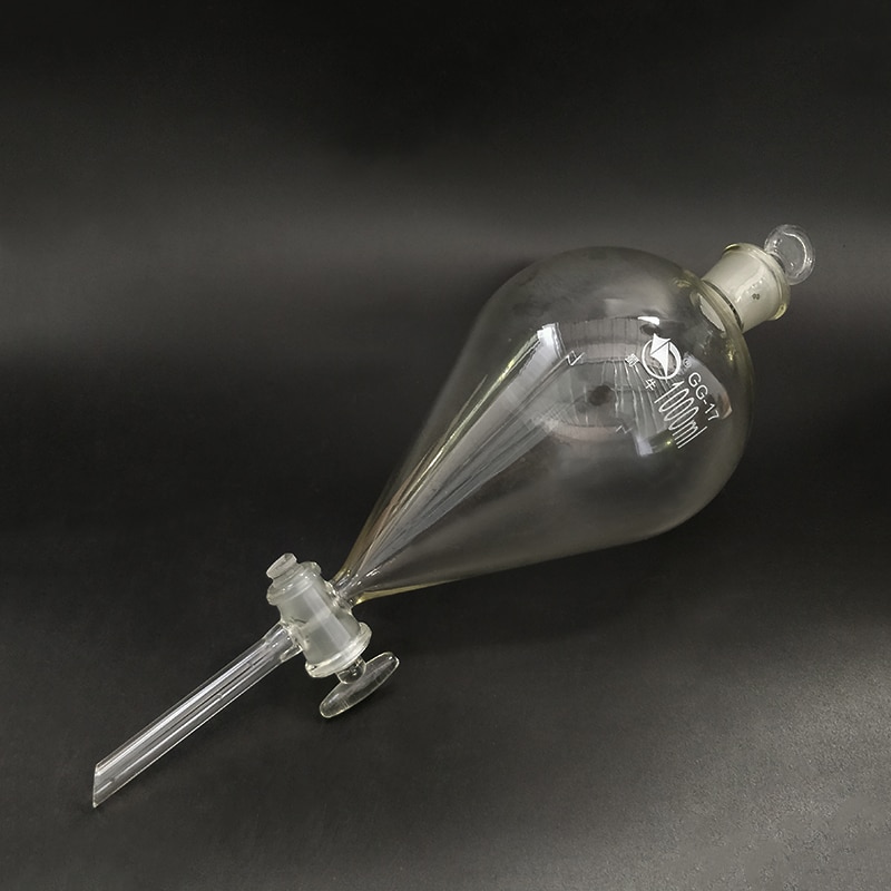 Separatory funnel globe shape,with ground-in glass stopper and stopcock 1000ml,Spherical separatory funnel,Glass switch valve