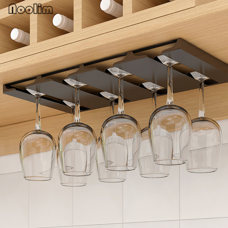 Japanese Metal Wine Glasses Storage Rack Under Cabinet Hanging Glass Holders Coffee Mug Hanger Kitchen Organizer Bar Tools