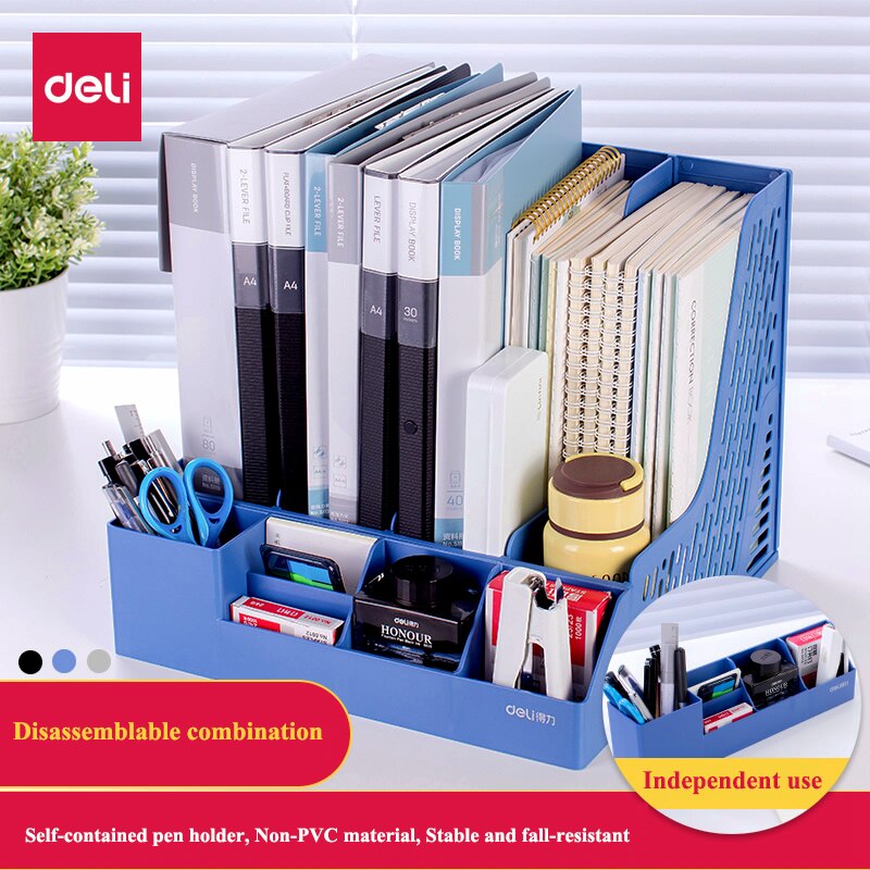 Delikatessen 78981 kunststoff Dokument Kasten mit stift Stand HÜFTEN datei korb datei tablett dokumente Verwaltung blau schwarz grau farben Optional