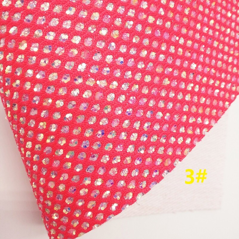 Pink Glitter leather, Diamond mesh Glitter fabric, Plain Synthetic Leather Fabric For Bow A4 21x29CM Twinkling Ming XM026B